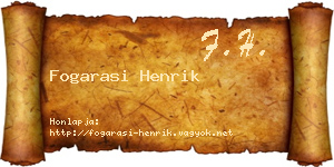 Fogarasi Henrik névjegykártya